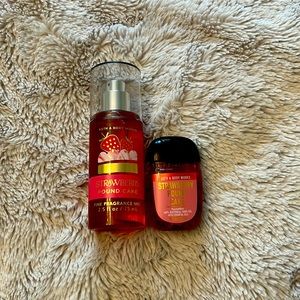 Bath and body works “Strawberry pound cake” fine fragrance mist and sanitizer